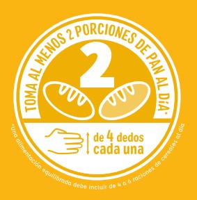 2 porciones de pan al día