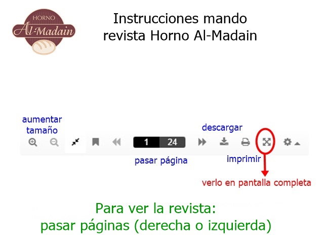 Instrucciones ver revista Horno Al-Madain