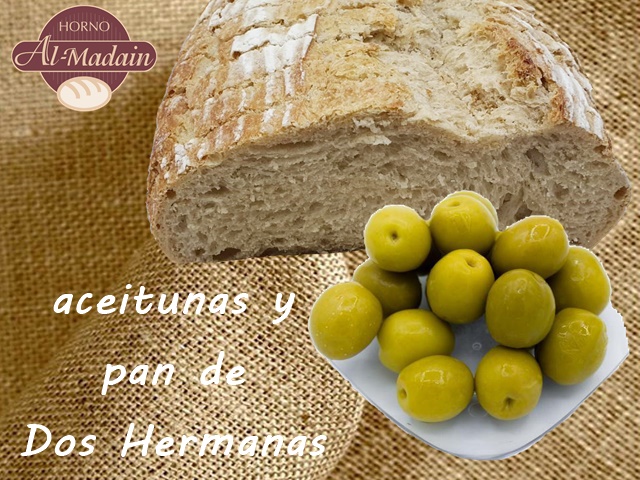 aceitunas y pan de Dos Hermanas