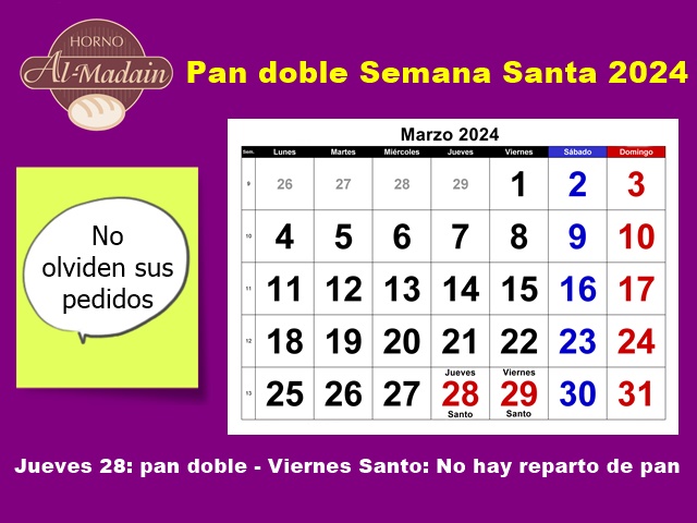 pan doble Semana Santa 2024